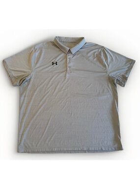 Under Armour Polo Shirt 4XL Gray HeatGear Loose Fit Short Sleeve Mens Big & Tall